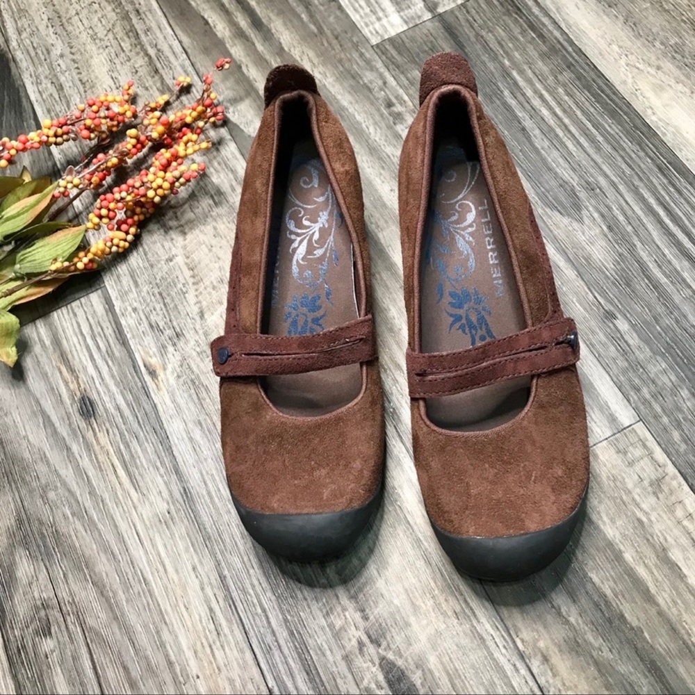 Merrell Plaza Bandeau Mary Jane Brown Shoes Sz 6